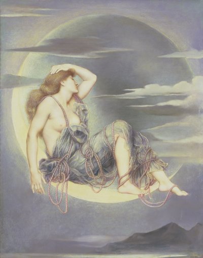 ルナ、1885 作： Evelyn De Morgan